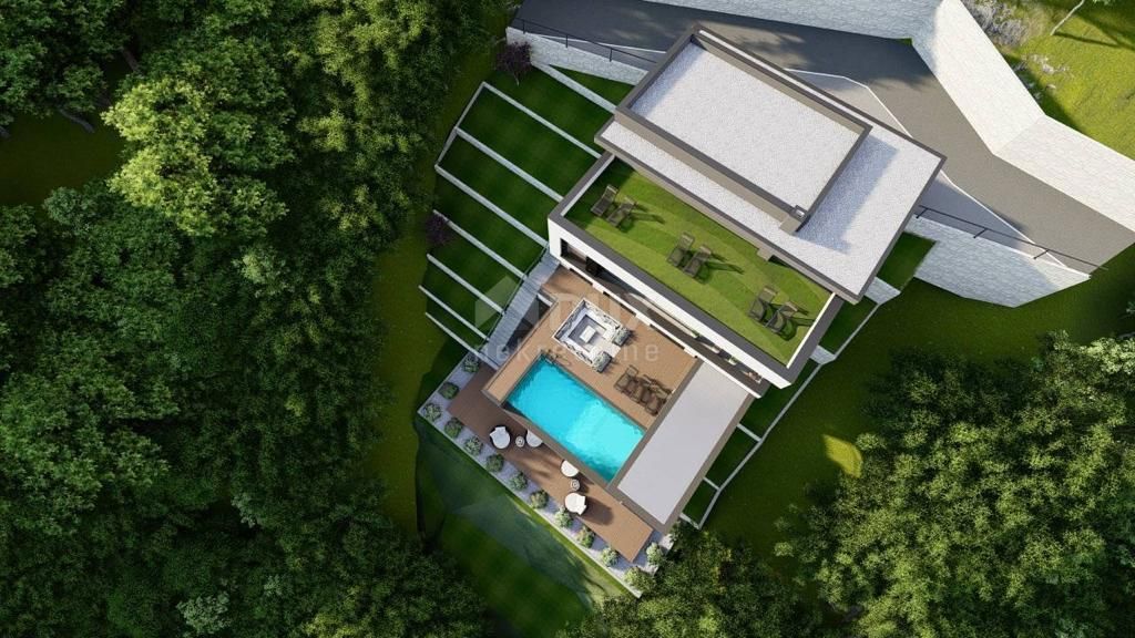 OPATIJA, IČIĆI - terreno per una villa con permesso di costruire 300m2 vicino alla spiaggia e Opatija