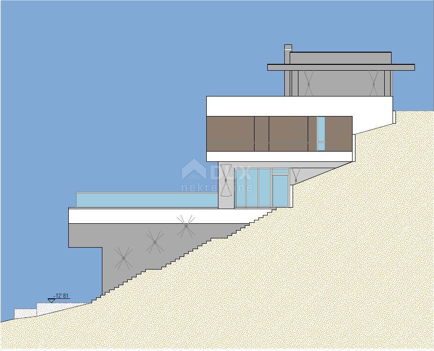 OPATIJA, IČIĆI - terreno per una villa con permesso di costruire 300m2 vicino alla spiaggia e Opatija