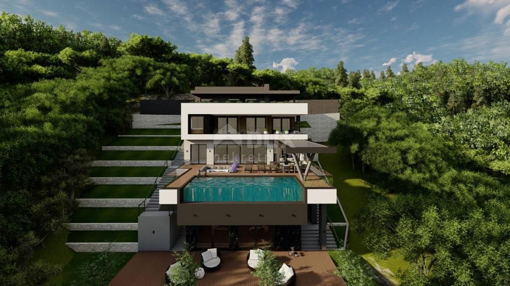 OPATIJA, IČIĆI - terreno per una villa con permesso di costruire 300m2 vicino alla spiaggia e Opatija