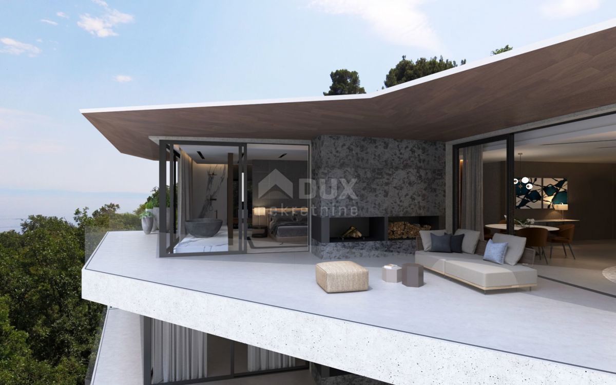 OPATIJA, CENTRO - appartamento esclusivo in un nuovo edificio con un carattere architettonico speciale, vista, piscina, garage