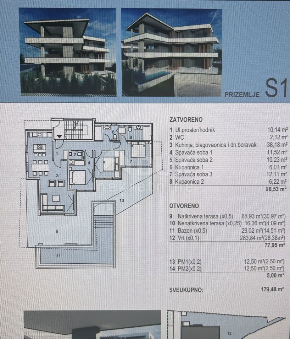 PAG, NOVALJA - Lussuoso appartamento con piscina, S1, Z1