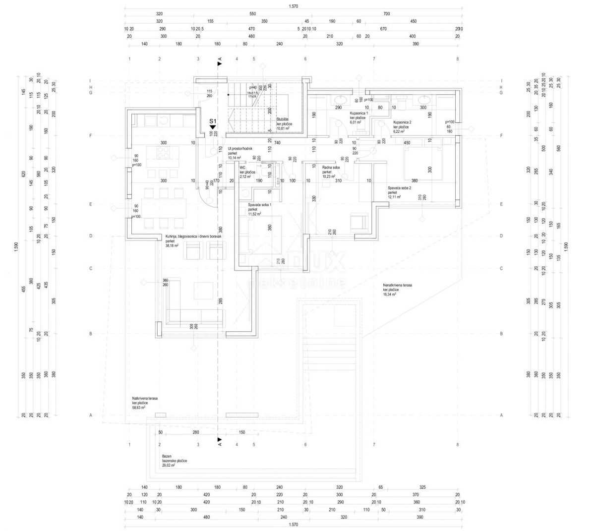 PAG, NOVALJA - Lussuoso appartamento con piscina, S1, Z1