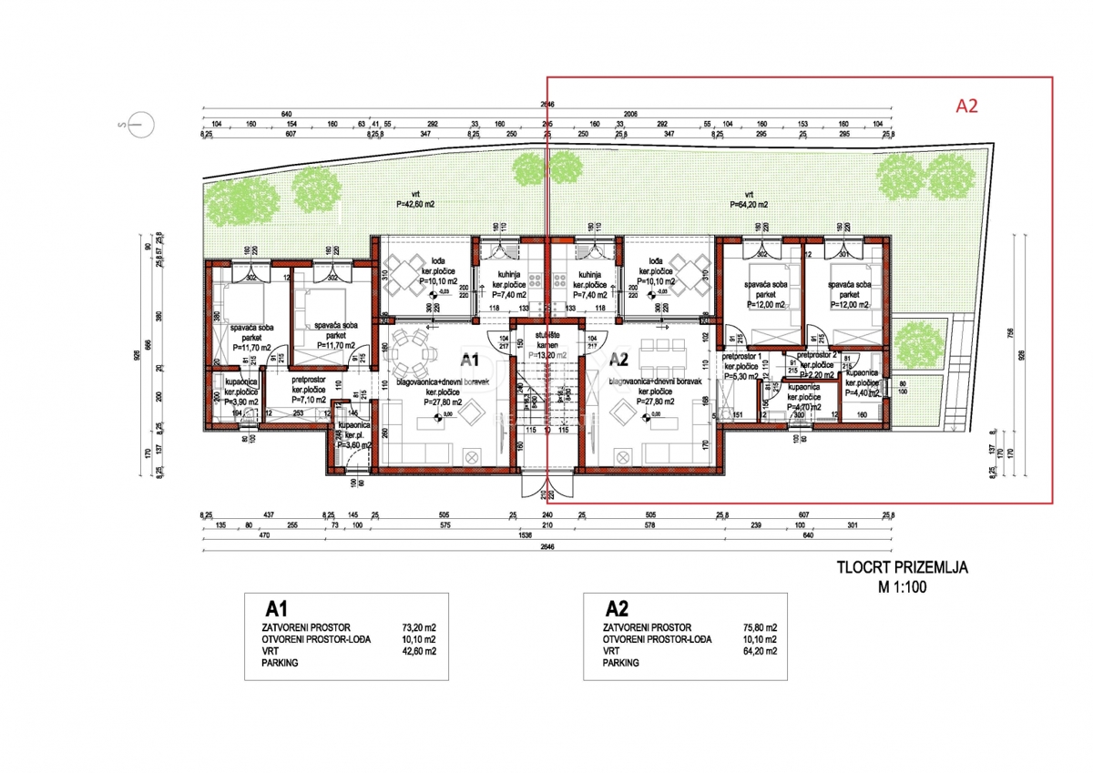 PRIMOŠTEN, DOLAC - Appartamento con due camere da letto al piano terra di un nuovo edificio con giardino e vista mare OCCASIONE!