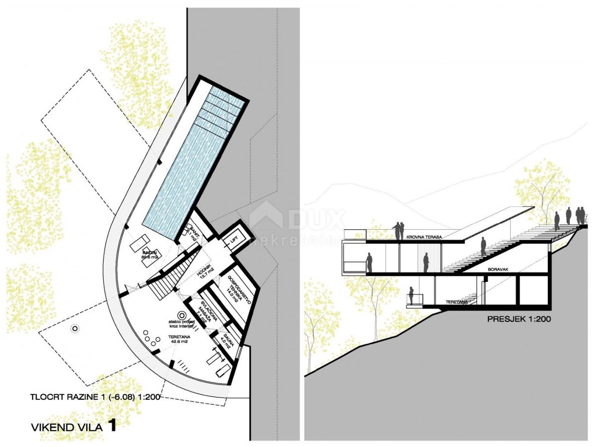 GORSKI KOTAR, FUŽINE - progetto unico nel cuore del Gorski kotar, terreno edificabile di 3340 m2 con progetto per una villa, opportunità di investimento!