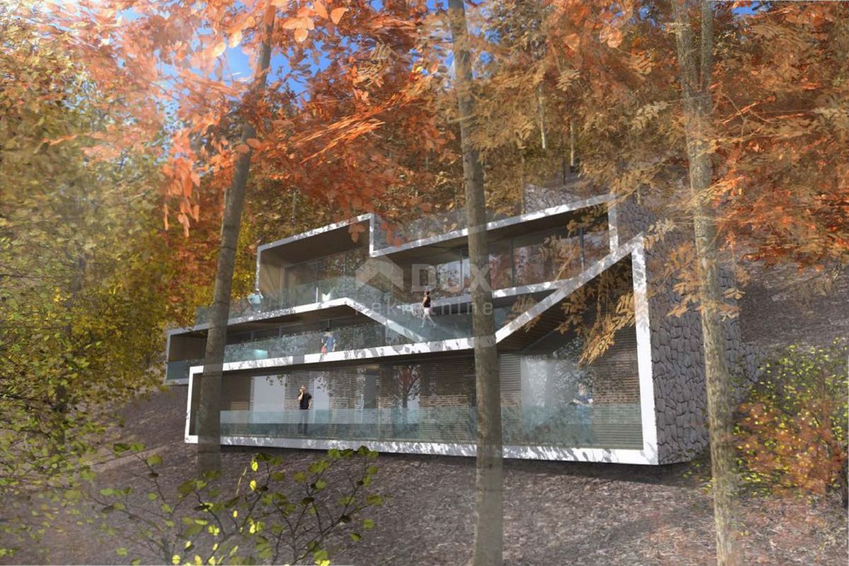 GORSKI KOTAR, FUŽINE - progetto unico nel cuore del Gorski kotar, terreno edificabile di 3340 m2 con progetto per una villa, opportunità di investimento!