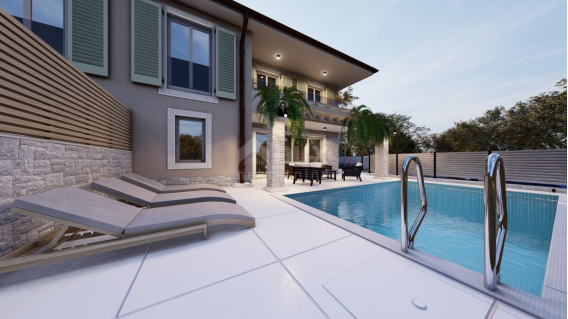 ISOLA DI KRK, MALINSKA - casa bifamiliare con piscina in costruzione