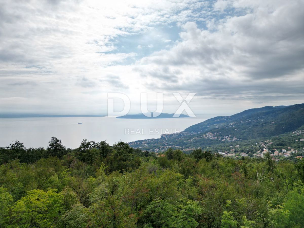 OPATIJA, VEPRINAC - terreno edificabile 1200m2 con vista mare per casa familiare/villa/appartamenti/casa in affitto - vacanza con piscina