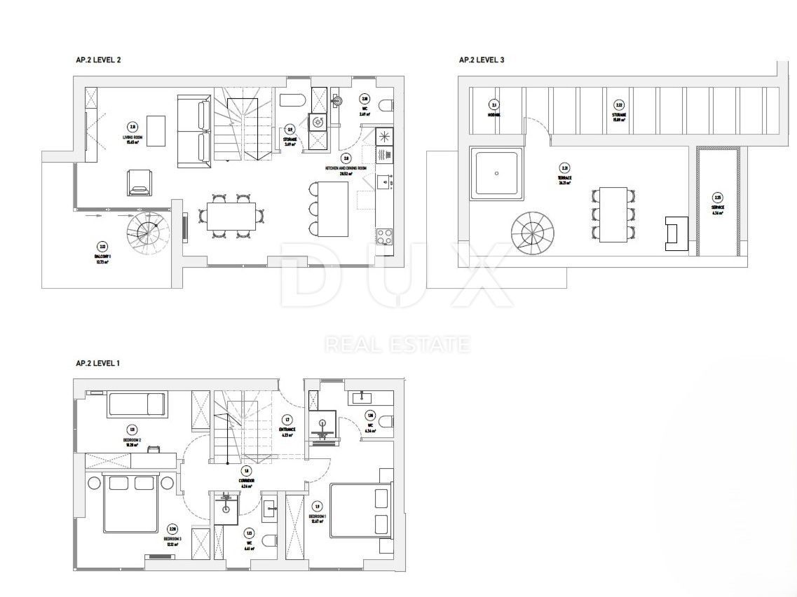 OPATIJA, PAVLOVAC - appartamento su due piani 132 m2 con terrazza sul tetto in un nuovo edificio, vicino a Opatija, vista mare