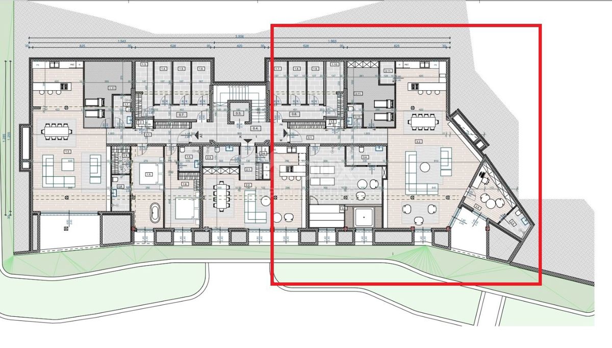 OPATIJA, CENTRO - appartamento al piano terra 172m2 con vista mare, benessere e palestra K2