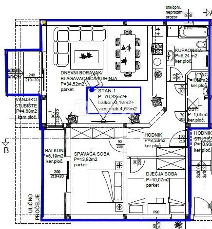 Appartamento Privlaka, 80,99m2