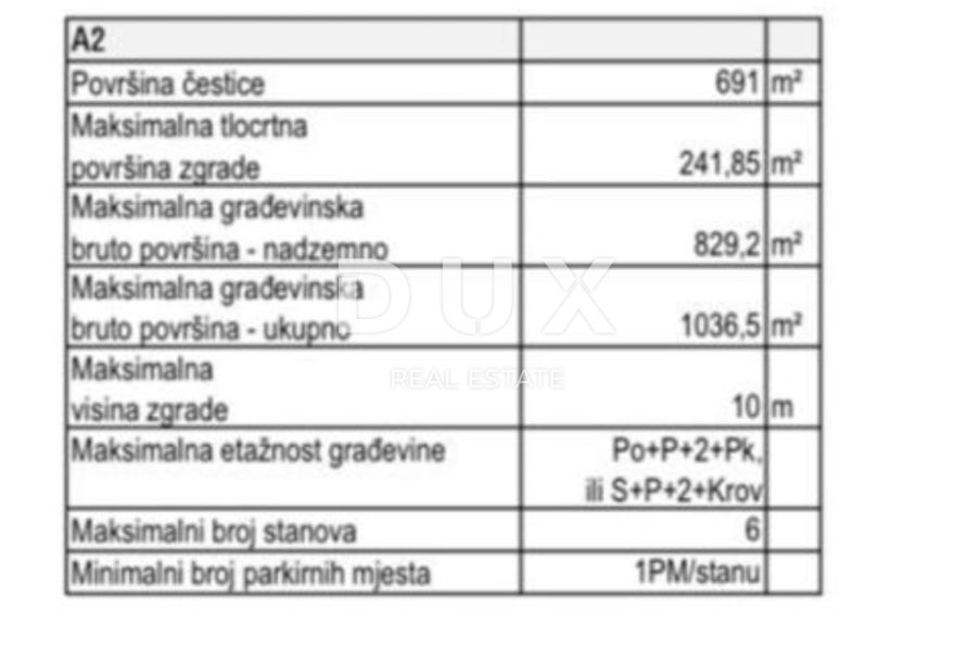 ZADAR, SABUNIKE - Terreno edificabile a 400 metri dalla spiaggia per la costruzione di un edificio con 6 appartamenti!