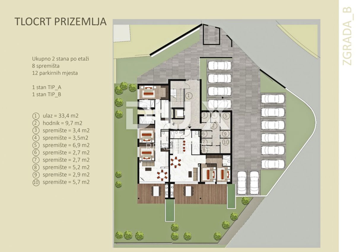 ISTRIA, NOVIGRAD - Appartamento con giardino in lussuosa palazzina di nuova costruzione