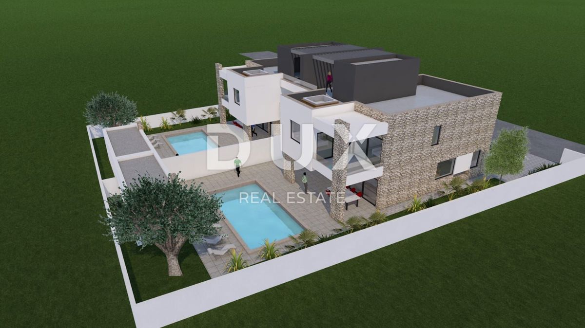 ZADAR, ZUKVE - Spaziosa casa bifamiliare con piscina! Nuova costruzione! B