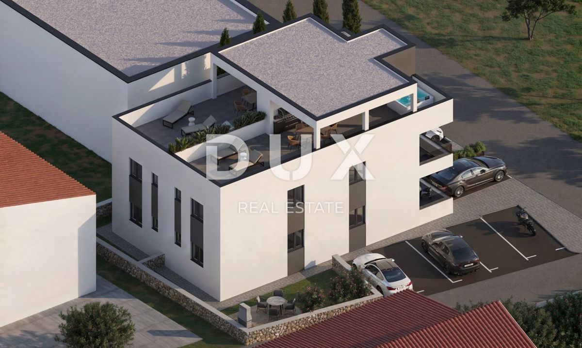 ZADAR, VIR - Appartamento di alta qualità con terrazza sul tetto e splendida vista sul mare! Nuova costruzione! S3