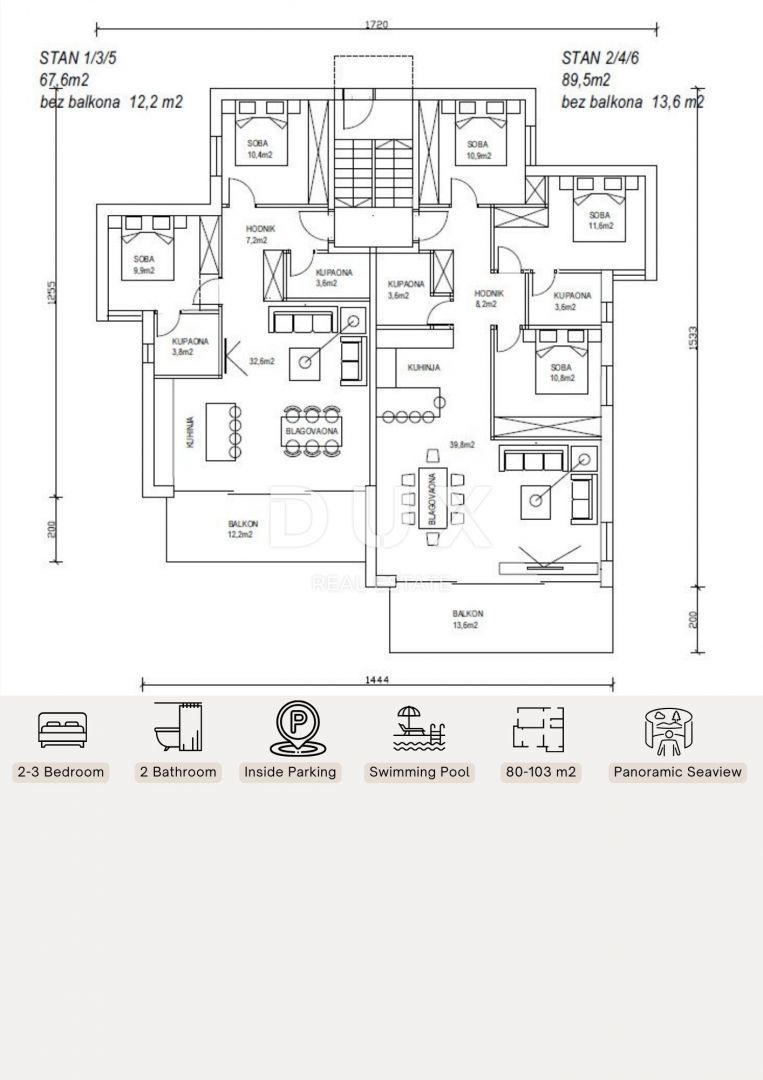 KLENOVICA - Appartamento con piscina in comune e vista mare