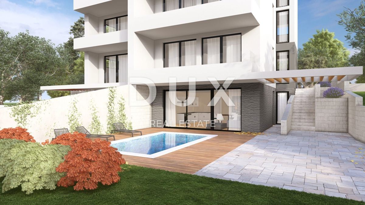 CRIKVENICA, DRAMALJ - Appartamento su due piani con piscina in un nuovo edificio a soli 300 metri dal mare!