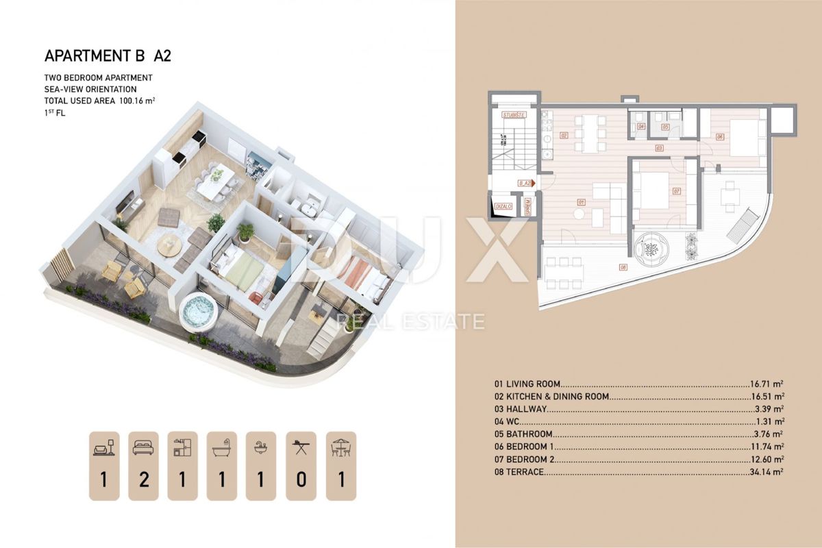 ABBAZIA, CENTRO - Nuova costruzione di design superiore con vista mare!
