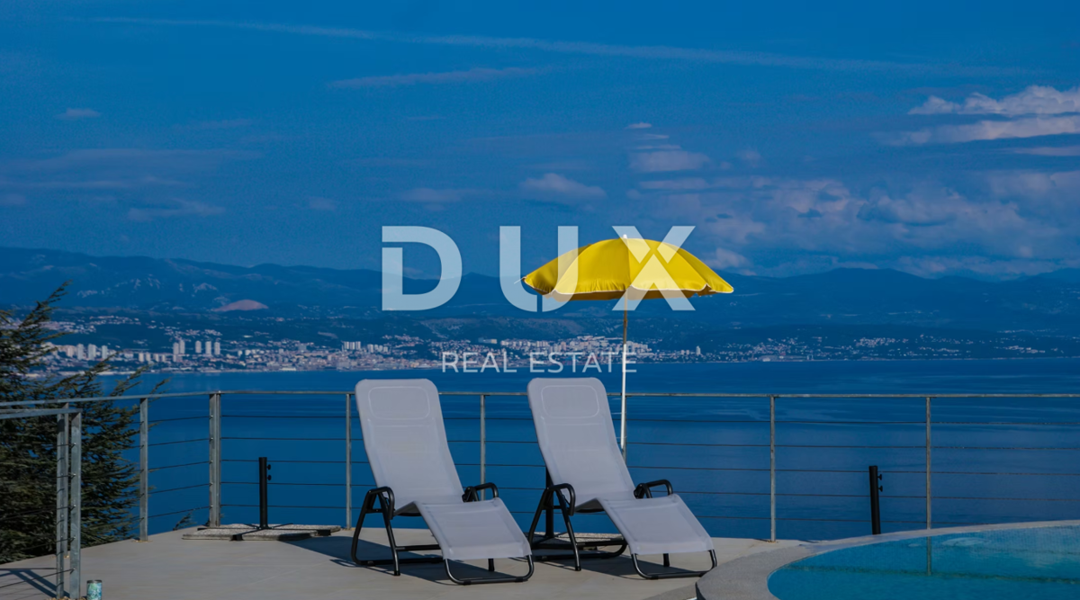 ABBAZIA, LOVRAN - villa 387m2 con vista panoramica sul mare e piscina + area 1200m2