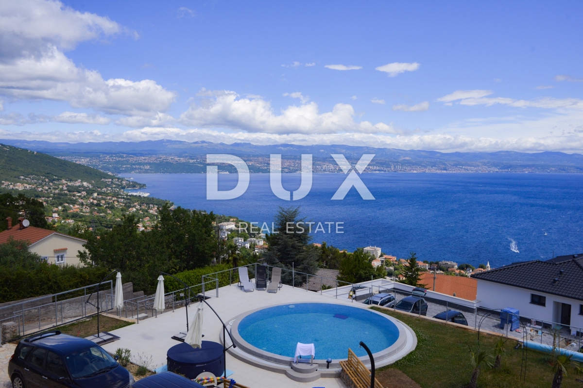 ABBAZIA, LOVRAN - villa 387m2 con vista panoramica sul mare e piscina + area 1200m2
