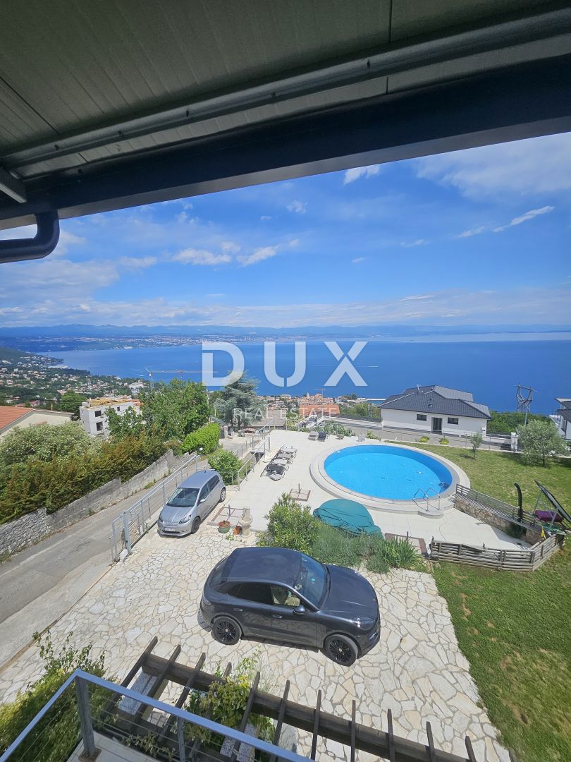 ABBAZIA, LOVRAN - villa 387m2 con vista panoramica sul mare e piscina + area 1200m2
