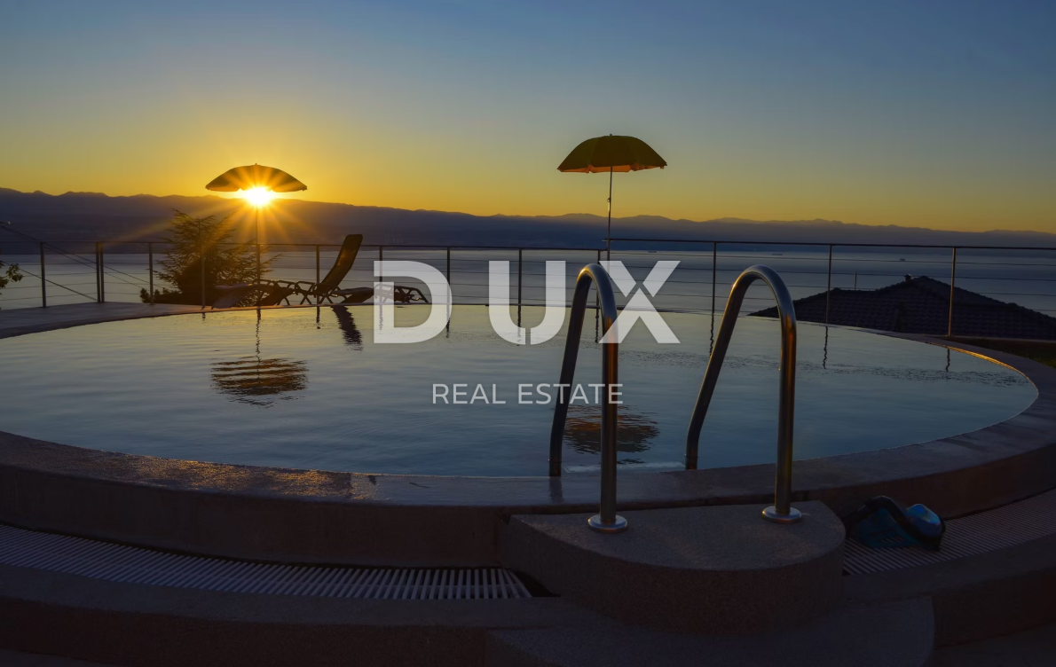 ABBAZIA, LOVRAN - villa 387m2 con vista panoramica sul mare e piscina + area 1200m2