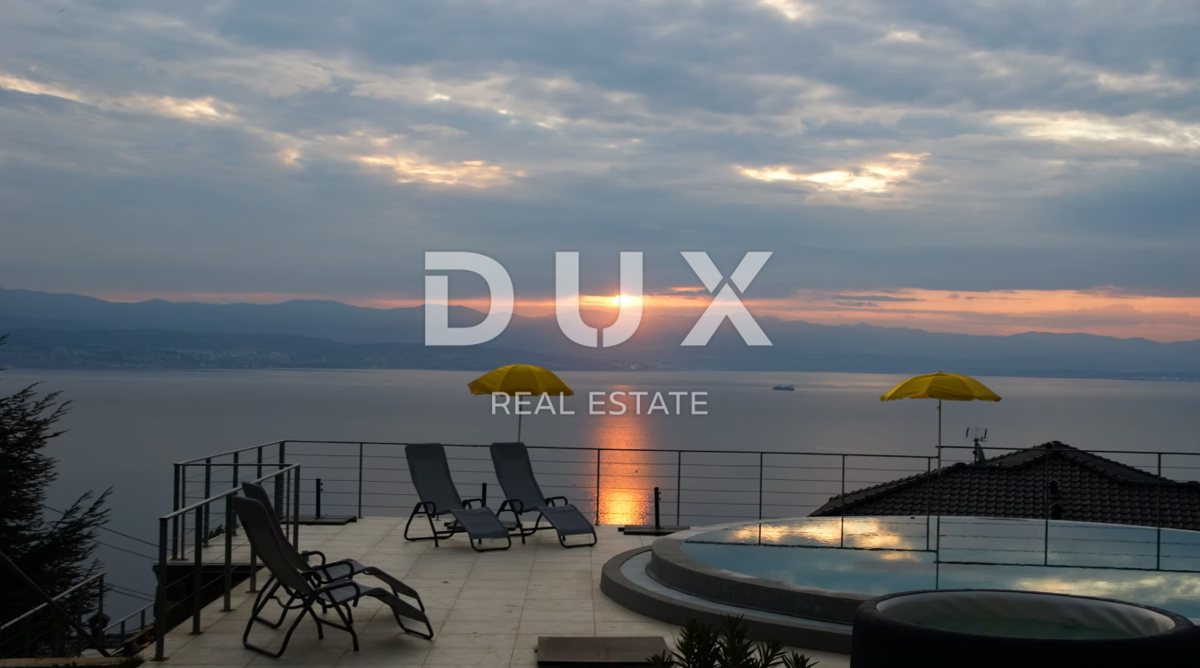 ABBAZIA, LOVRAN - villa 387m2 con vista panoramica sul mare e piscina + area 1200m2