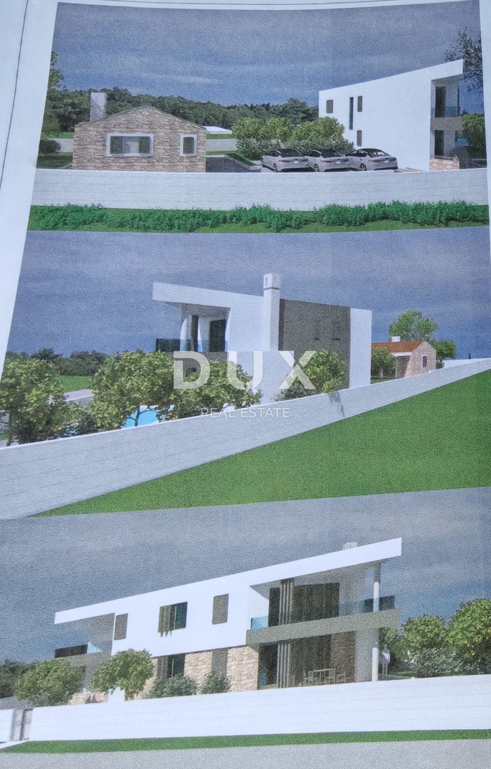 ZADAR, NINSKI STANOVI - Terreno con permesso di costruzione per una villa con piscina e un edificio ausiliario!