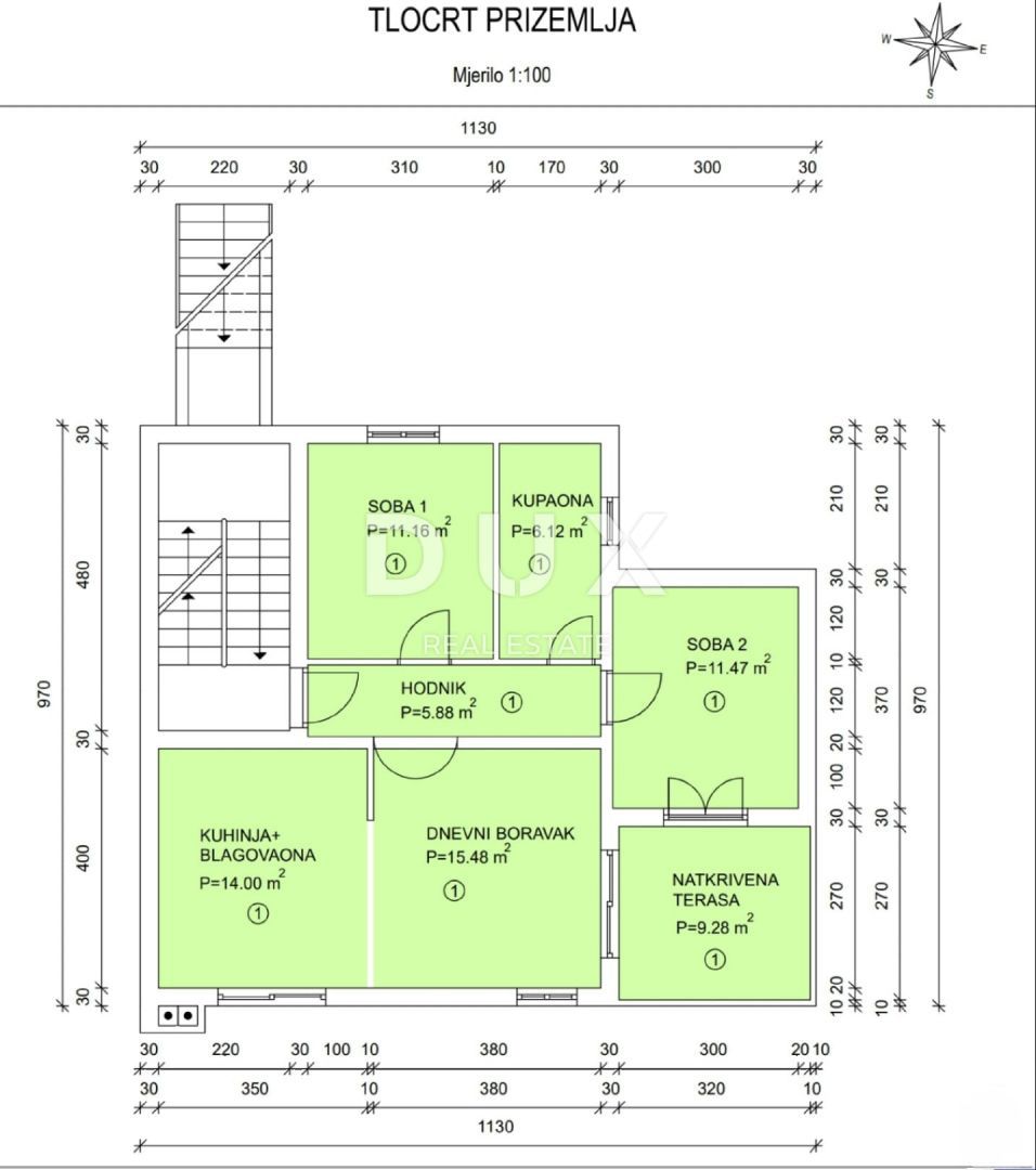 MATULJI, JUŠIĆI, JURDANI - appartamento al piano terra di 84,06 m2 in un nuovo edificio DB+2S con giardino