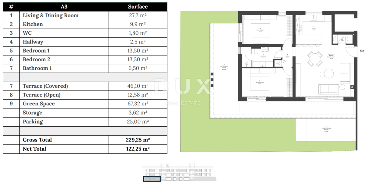 ZADAR, ZATON - Nuovo edificio con giardino a 45 metri dalla spiaggia! A3