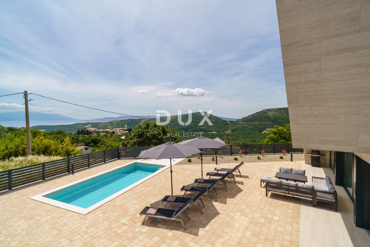 CRIKVENICA, BRIBIR - villa moderna con piscina, vista mare