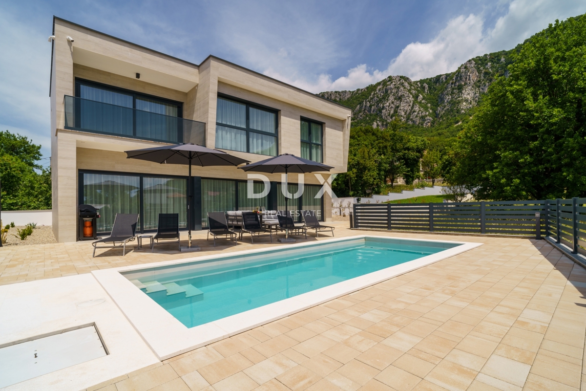 CRIKVENICA, BRIBIR - villa moderna con piscina, vista mare