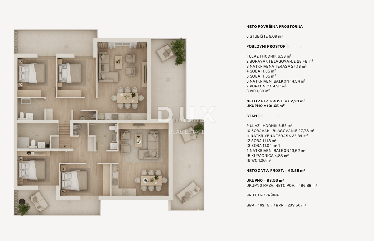 ISOLA DI PAG, JAKIŠNICA - lussuoso appartamento con 2 camere da letto in una posizione privilegiata