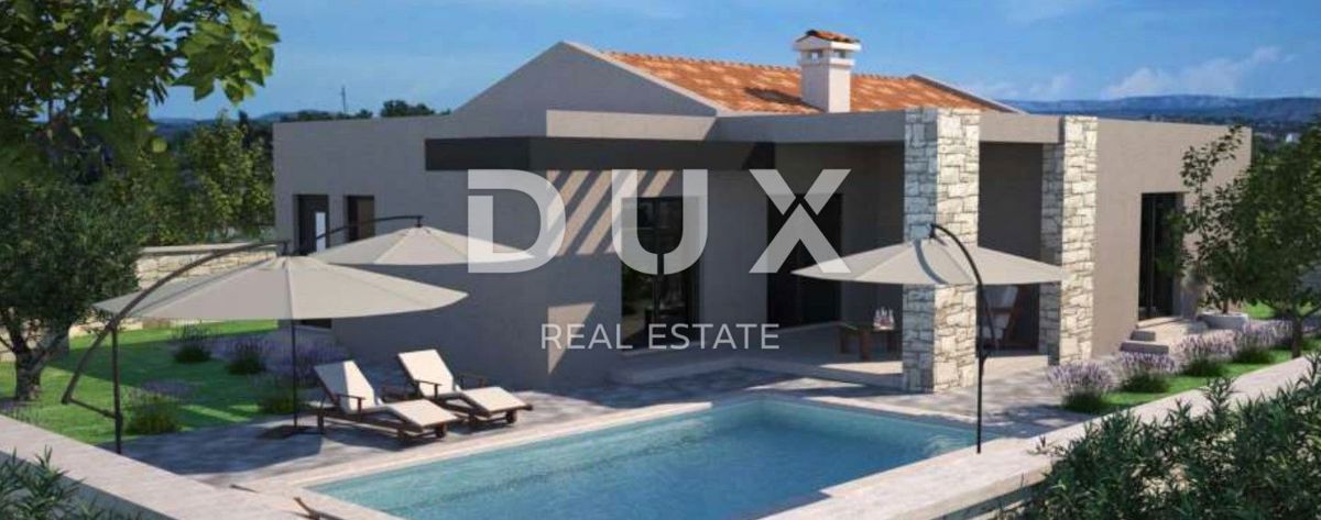 ISTRIA, SVETVINČENAT - Moderna casa a un piano con piscina, non finita