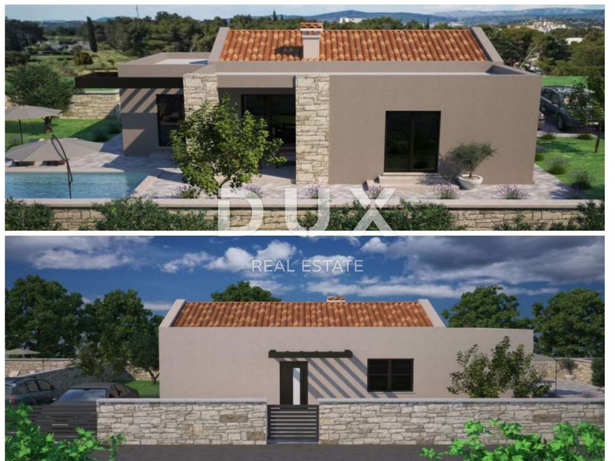 ISTRIA, SVETVINČENAT - Moderna casa a un piano con piscina, non finita