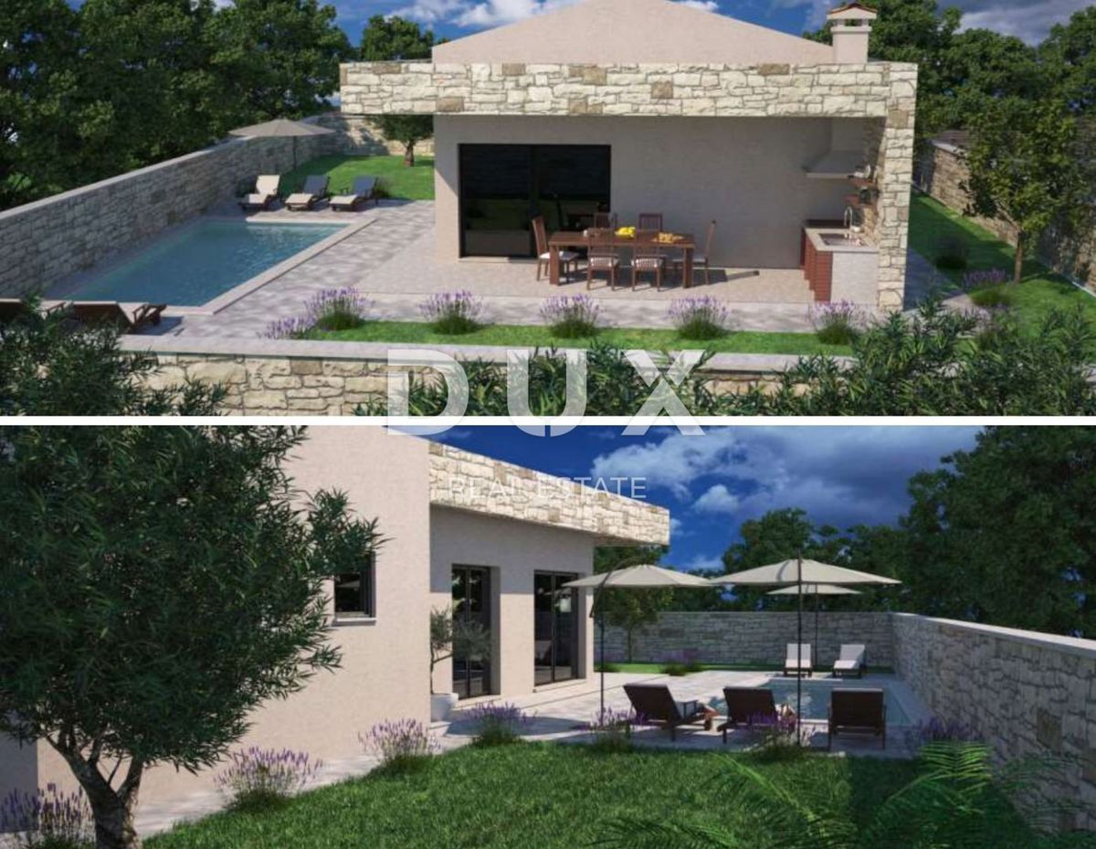 ISTRIA, SVETVINČENAT - Moderna casa a un piano con piscina, non finita