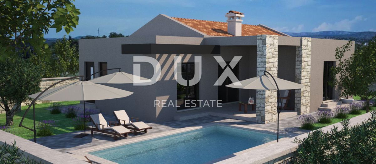 ISTRIA, SVETVINČENAT - Moderna casa a un piano con piscina, non finita
