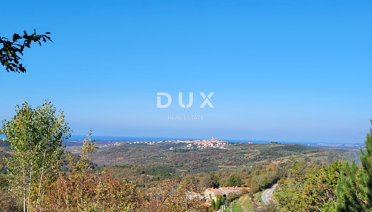 ISTRIA, GROŽNJAN - Terreno edificabile con vista aperta sul mare e sui dintorni