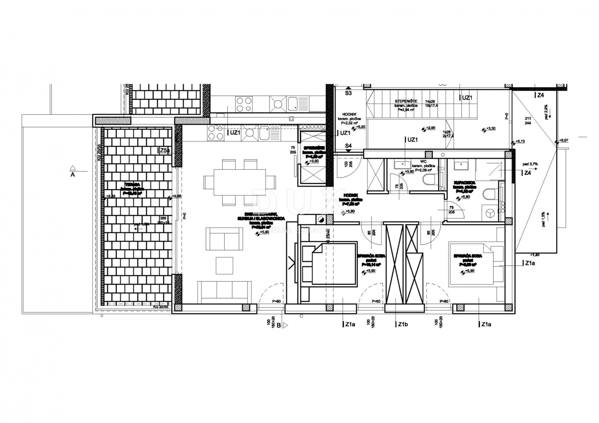 ŠIBENIK, ŽABORIĆ - Bellissimo appartamento con due camere da letto in un nuovo edificio con vista sul mare