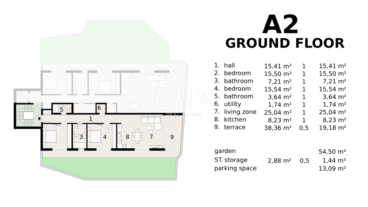 OPATIJA, IČIĆI - Elegante appartamento con giardino privato e panorama