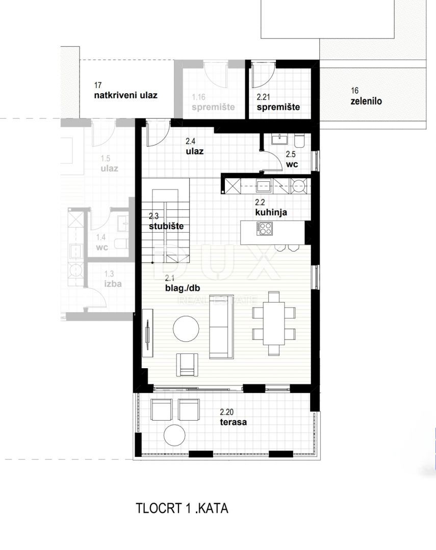 RIJEKA, KOSTRENA - esclusivo appartamento duplex 212,23m2 nuova costruzione con splendida vista mare e piscina + giardino 153,70m2 - S2-C