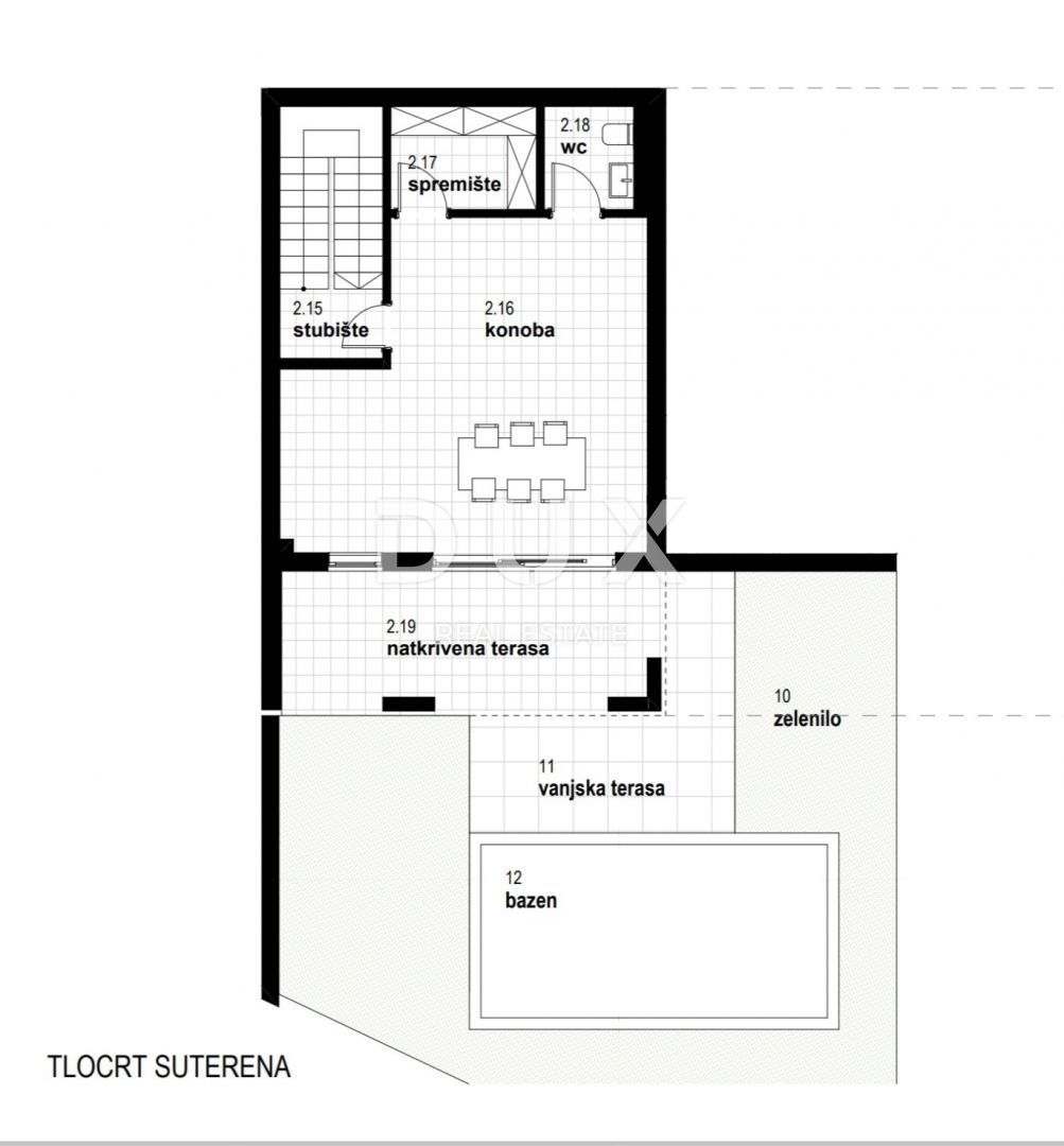 RIJEKA, KOSTRENA - esclusivo appartamento duplex 212,23m2 nuova costruzione con splendida vista mare e piscina + giardino 153,70m2 - S2-C