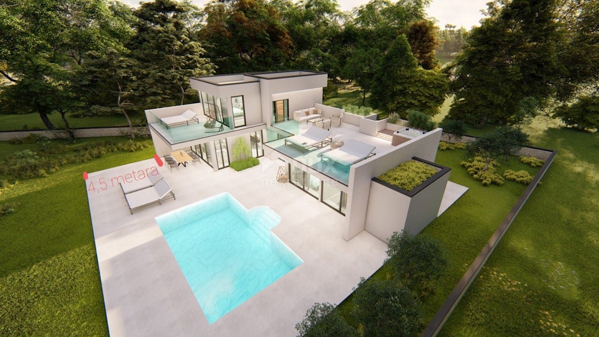 ISTRIA, PULA - villa esclusiva con piscina in fase Rohbau - posizione privata con giardino 2700m2