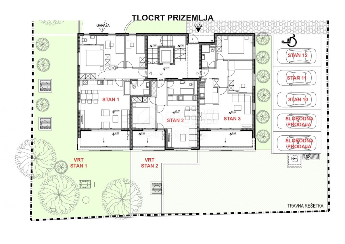 ZADAR, VIDIKOVAC - Appartamento in un nuovo edificio con giardino e garage