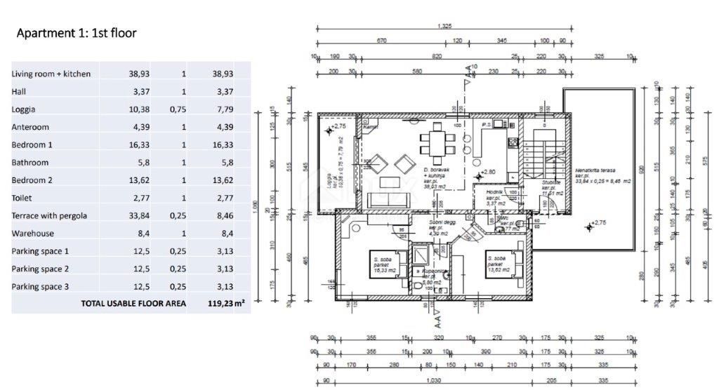 Appartamento Barbat na Rabu, Rab, 119,23m2