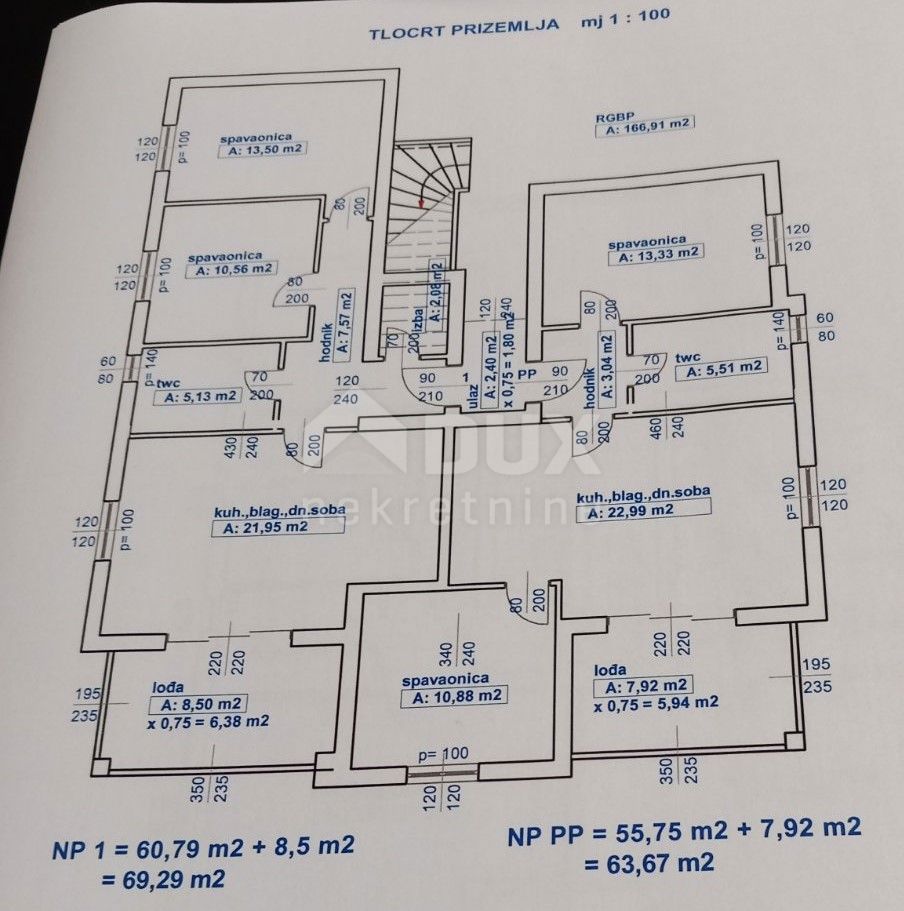 ISOLA DI RAB, BARBAT - 2BR+DB al 1° piano di una nuova costruzione, 65m2