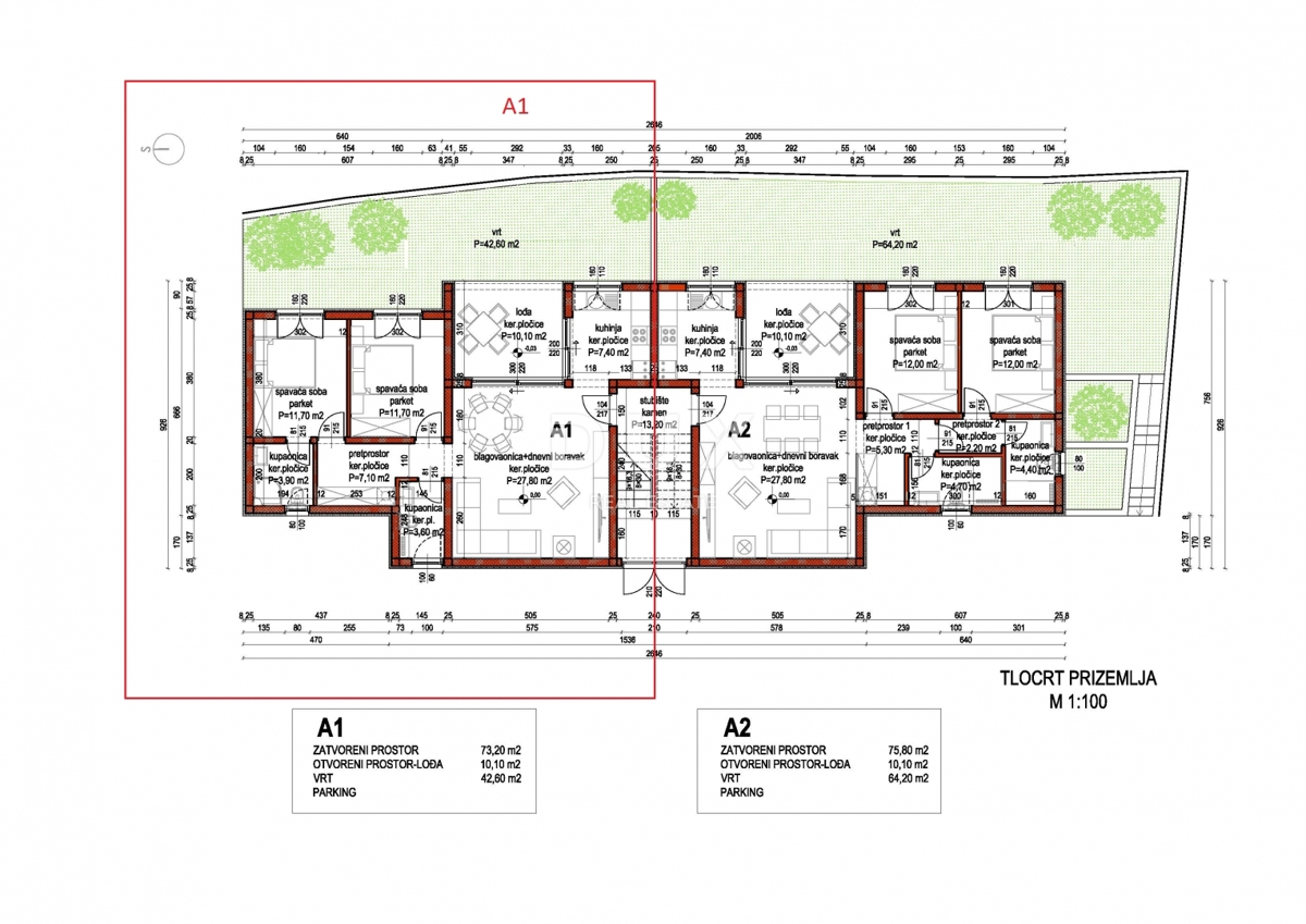 PRIMOŠTEN, DOLAC - Appartamento con due camere da letto al piano terra di un nuovo edificio con giardino e vista mare