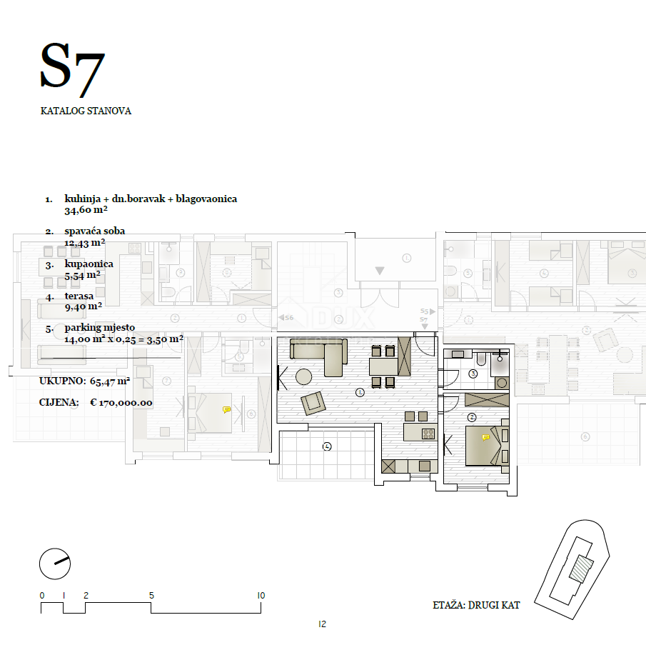 ŠIBENIK, VODICE - Appartamento S7 in una nuova costruzione