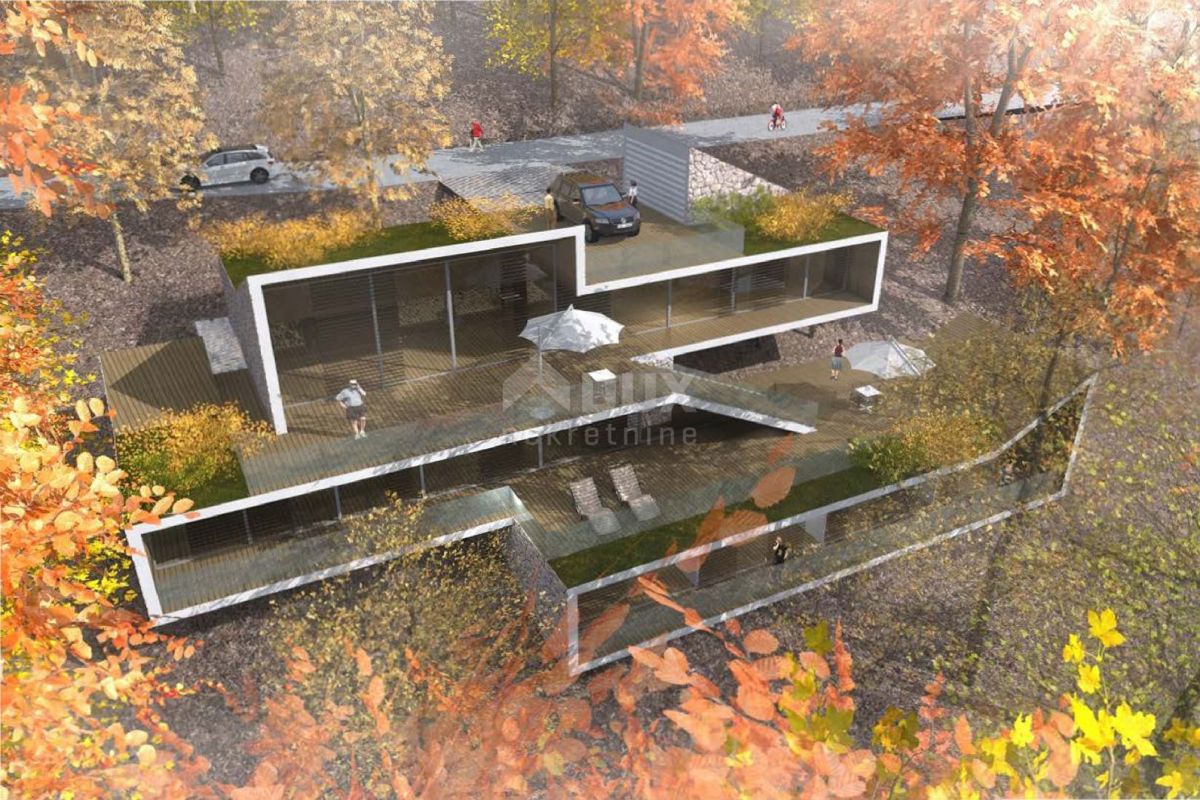 GORSKI KOTAR, FUŽINE - progetto unico nel cuore del Gorski kotar, terreno edificabile di 2086 m2 con progetto per una villa, opportunità di investimento!