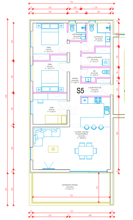 Appartamento Sukošan, 153,09m2