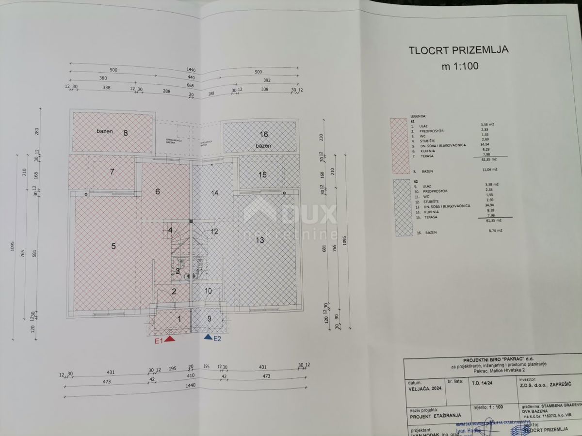 ZADAR, VIR - Moderna casa bifamiliare in una posizione d'élite con piscina privata vicino alla spiaggia di Jadro! B